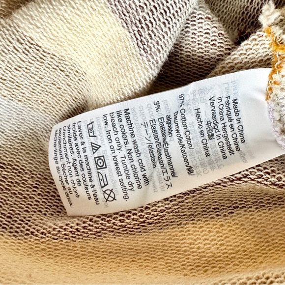 Mile(s) By Madewell Striped Mock Neck Sweater in Mustard and Lavender - Picture 5 of 5